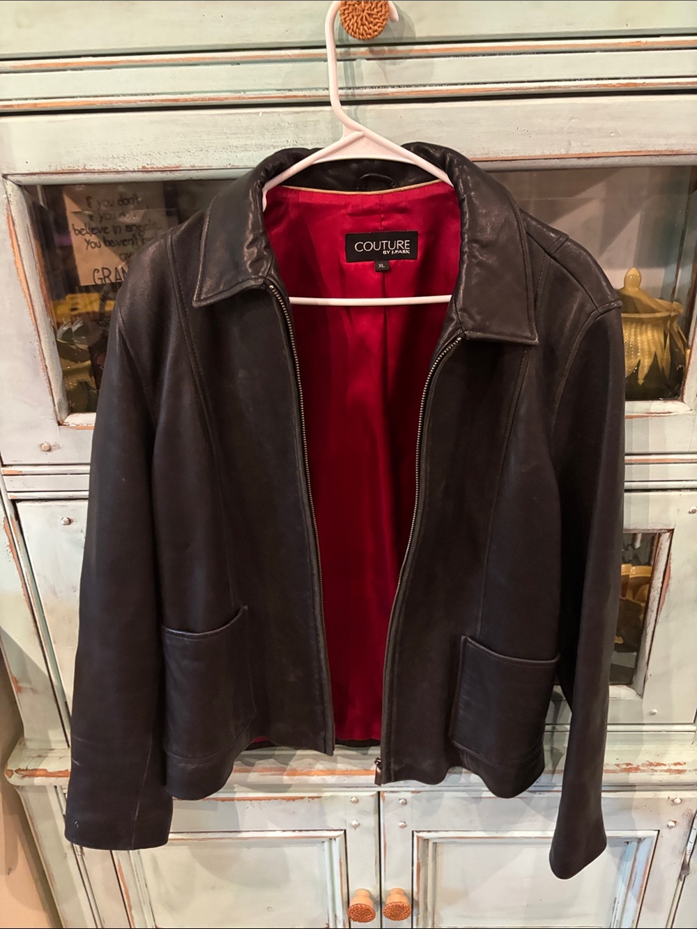 Women’s genuine Leather Jacket with Red Lining